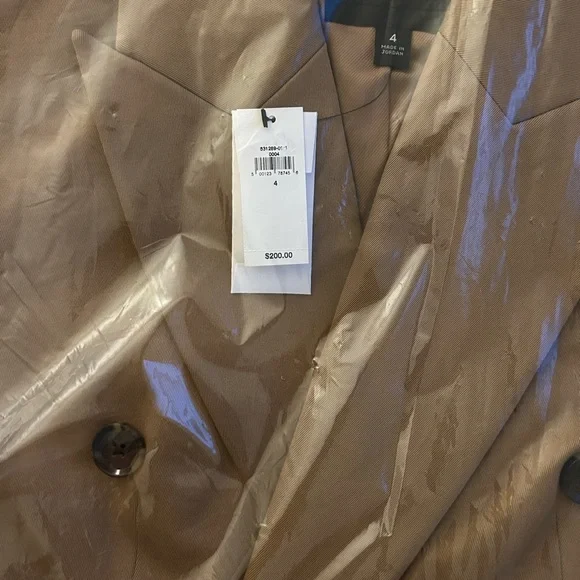 Banana Republic STRETCH-COTTON ICON BLAZER, color: Afternoon Latte, size: 4, NWT - Picture 3 of 8